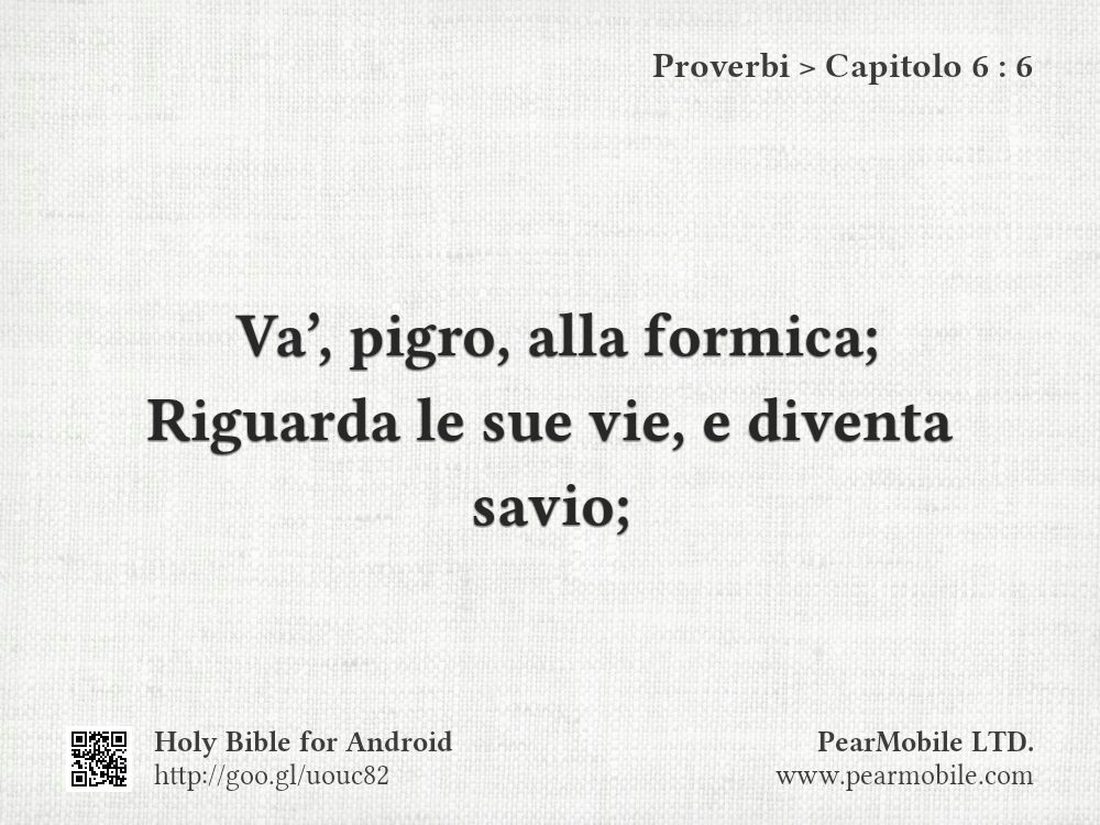 Proverbi, Capitolo 6:6